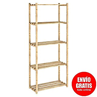 Astigarraga Estantería de madera (Al x An x Pr: 171 x 30 x 65 cm, Número de baldas: 5 ud., Atornillado, Natural)