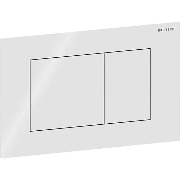 Geberit Betätigungsplatte Sigma 40 Square - Weiß, 2-Mengen-Spülung - Geberit Betätigungsplatte in Weiß für die WC-Spülung. Modernes Design mit zwei Tasten für unterschiedliche Spülmengen.
