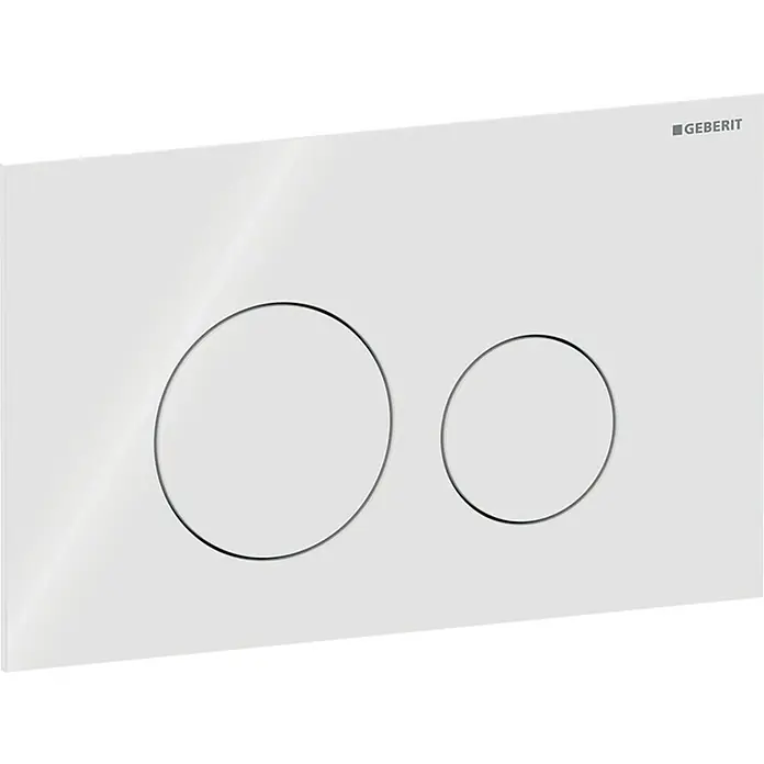 Geberit Betätigungsplatte Sigma 40 - Weiß, 2-Mengen-Spülung - Betätigungsplatte Geberit in Alpinweiß mit zwei Tasten für Spülvorgänge. Praktisch und elegant.