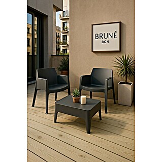 Set de muebles de jardín Master (3 pzs., Polipropileno, Antracita)