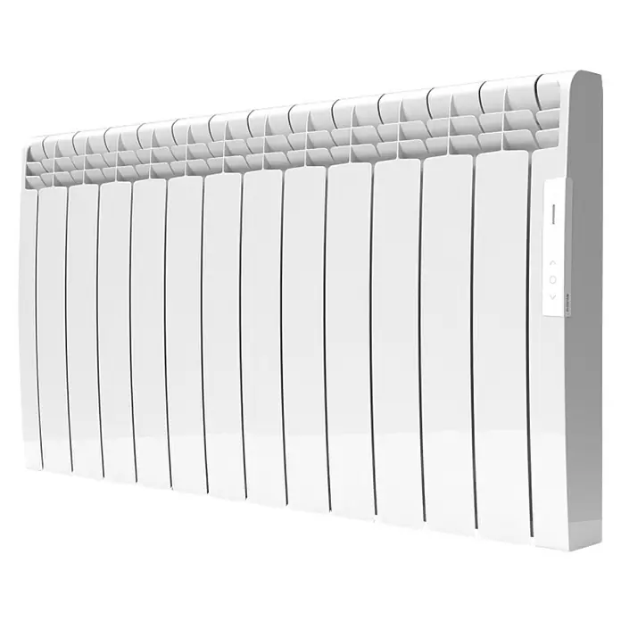 Rointe Emisor térmico Eoniq WiFi - 1.800 W, Blanco, 9,7 x 107 x 58,5 cm, Fluido - La imagen muestra un radiador blanco moderno con controles digitales, ideal para calefacción eficiente y confort en el hogar.