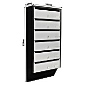 Rottner Sistem poštnih predalov  (Do x Š x V: 38,5 x 14 x 82,4 cm, Črna/srebrna, Jeklo, Imenska tablica, Število modularnih prostorov: 6 kos) | 1347 - Briefkästen/Zeitungsboxen Metall | AAHE - Briefkästen/Zeitungsboxen | AAH - Sicherheit | AA - Eisenwaren | A - Eisenwaren | BAUHAUS