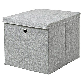 Dolle Caja con tapa Softbox (L x An x Al: 385 x 360 x 320 mm, Polipropileno, Gris)