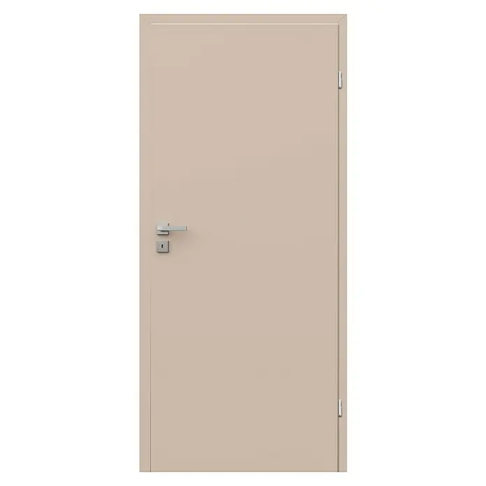 Classen PL Zimmertür Garda - 985 x 1.985 mm, DIN Anschlag: Rechts, Kaschmir, Röhrenspan - Elegante Innentür in Beige mit schlichtem Türgriff und Schloss. Die Tür zeichnet sich durch ihr modernes Design und ihre hochwertige Verarbeitung aus.
