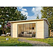 Palmako Caseta de jardín Ines Slide Plus (Medidas ext. (An x Pr): 524 x 379 cm, Madera sin tratar, Natural) | BAUHAUS