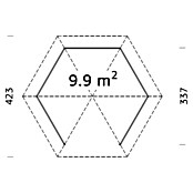 Palmako Carpa para exterior (Diámetro: 3,37 m, Abeto rojo, Altura de caballete: 3,13 m)