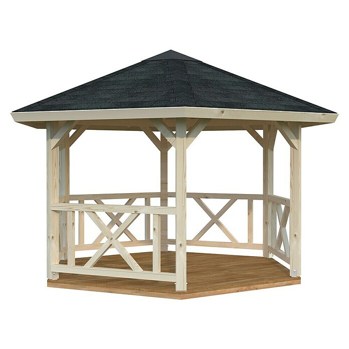 Palmako Carpa para exterior (Diámetro: 3,37 m, Abeto rojo, Altura de caballete: 3,13 m)