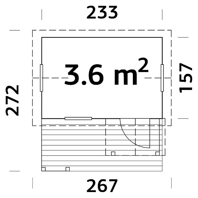 Palmako Caseta infantil (Medida zócalo: 2,33 x 1,57 (2,58) m, Espesor de pared: 16 mm, Terraza)