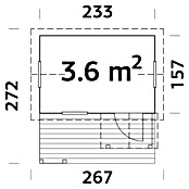 Palmako Caseta infantil (Medida zócalo: 2,33 x 1,57 (2,58) m, Espesor de pared: 16 mm, Terraza)