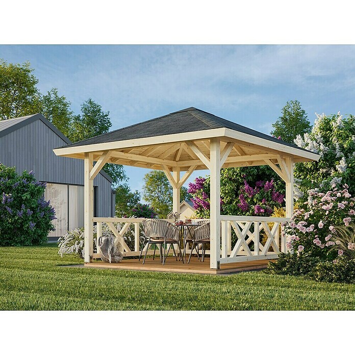 Palmako Carpa para exterior (Área: 9 m², Abeto rojo, Natural)
