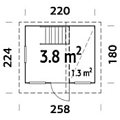 Palmako Caseta infantil (180 x 220 x 228 cm, Natural)