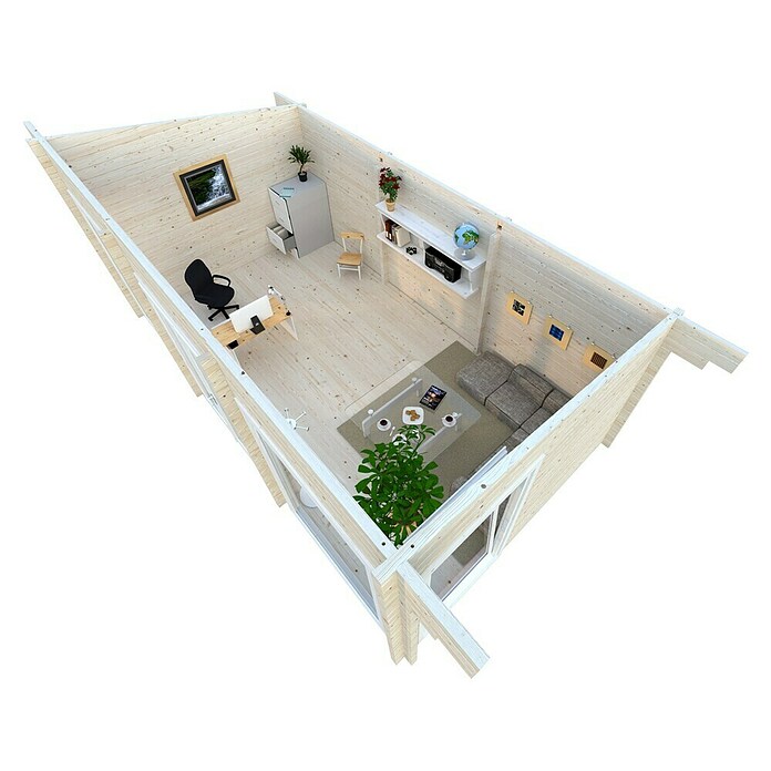 Palmako Caseta de jardín (Madera, 19,7 m², Espesor de pared: 70 mm)
