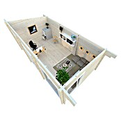 Palmako Caseta de jardín (Madera, 19,7 m², Espesor de pared: 70 mm)
