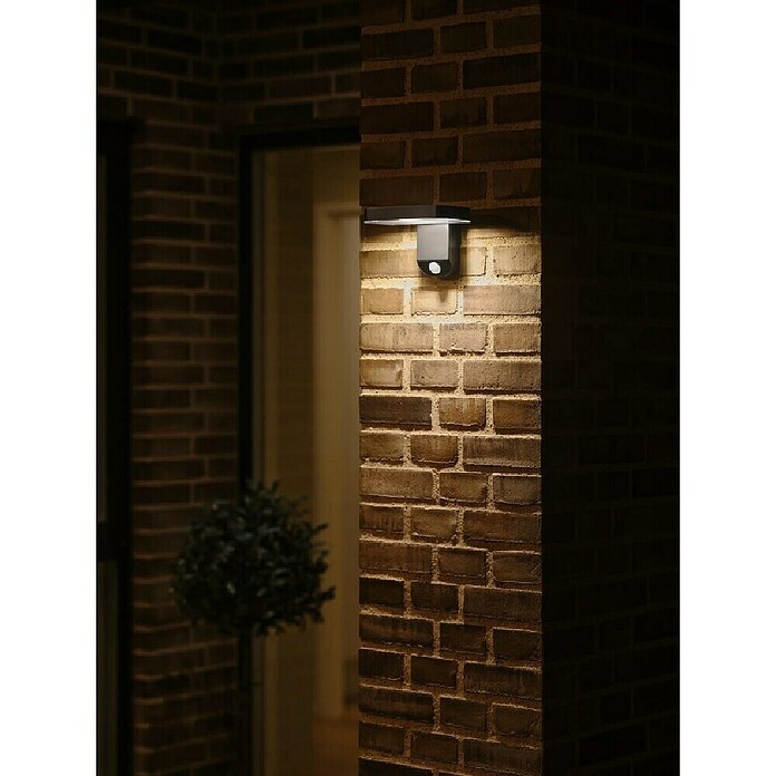 Nordlux Rica Aplique solar para exterior (4,5 W, L x An x Al: 18 x 12,8 x 12 cm, Negro, IP44, 450 lm) | BAUHAUS