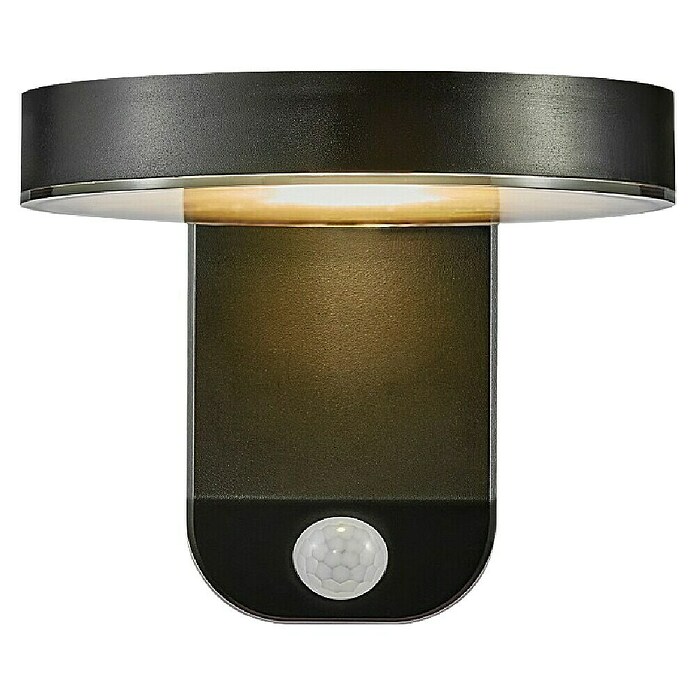 Nordlux Rica Aplique solar para exterior (4,5 W, L x An x Al: 18,2 mm x 15 cm x 12 cm, Negro, IP44, 450 lm, Redonda) | BAUHAUS