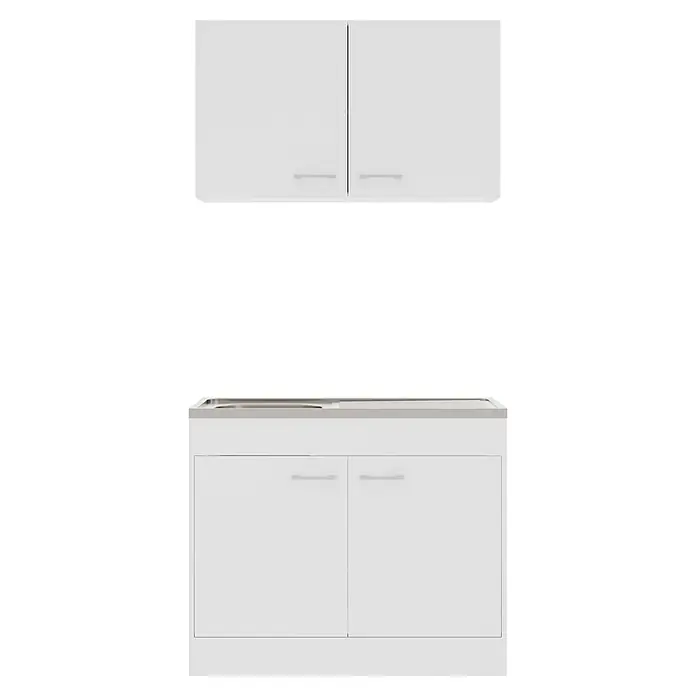 Stolarz-Lempert Spülenunterschrank Basic - 50 x 100 x 84 cm, Weiß - Weiße Küchenschränke bieten Stauraum. Das schlichte Design und die glatten Oberflächen machen diese Küchenmöbel zu einer praktischen und stilvollen Wahl.