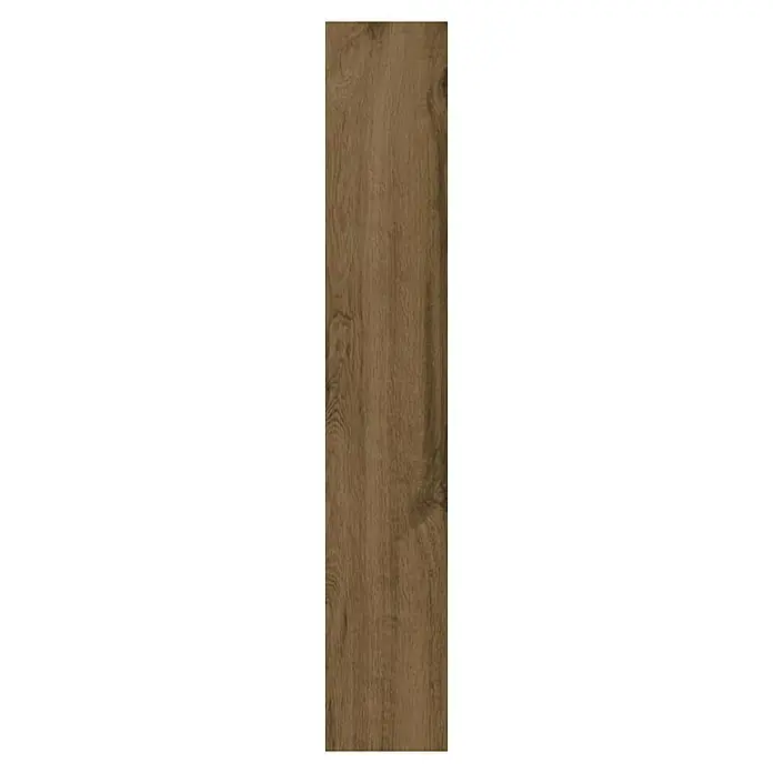 Feinsteinzeugfliese Essenza - 20 x 120 cm, Marrone, Matt - Elegante Holzoptik-Fliese mit warmer Farbgebung und detailreicher Maserung für stilvolle Innenräume.