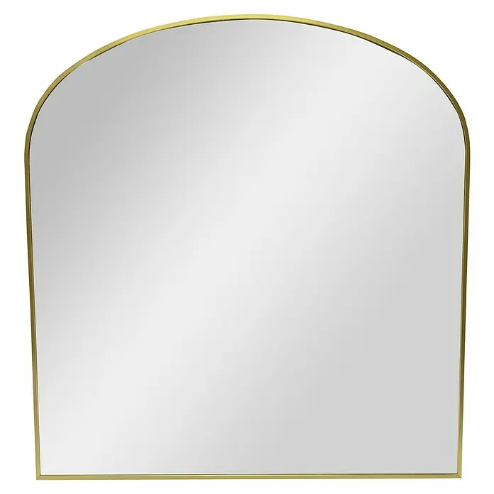 Espejo de pared Alina Baby - 80 x 85 cm, Dorado - Espejo dorado arqueado con un marco elegante. Ideal para añadir un toque de estilo a cualquier habitación.