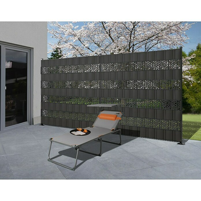 Floraworld Sichtschutzstreifen (201 x 19 cm, Anthrazit, Dekor Diamant) | BAUHAUS