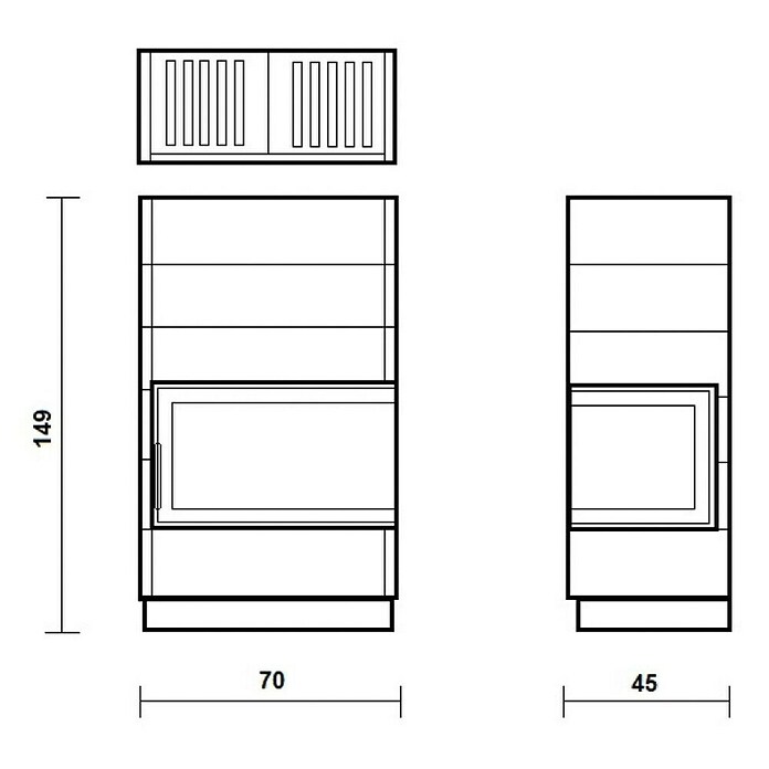 Domofire Kamin na drva Erfurt, desni  (6 kW, Bijelo - crna) | BAUHAUS