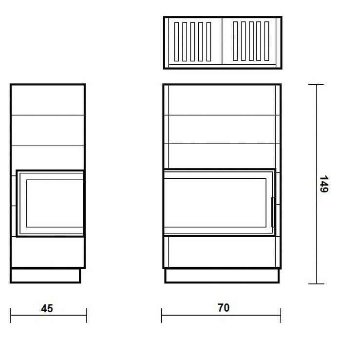 Domofire Kaminska peč Erfurt, leva  (6 kW, Belo-Črna) | 4125 - Stahl-Kaminöfen | DCED - Öfen | DCE - Heizung | DC - Sanitärinstallation | D - Sanitär | BAUHAUS