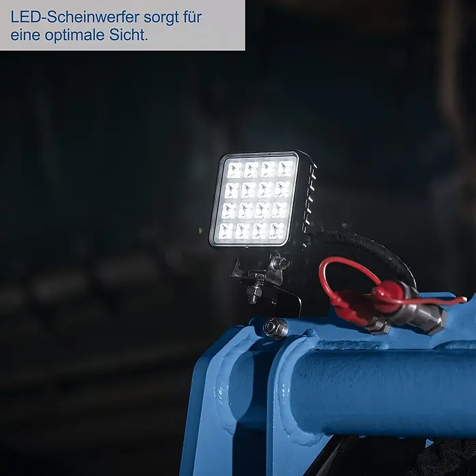 Scheppach Kompaktlader MKL730 - Benzin, Traglast: 200 kg, Tankvolumen: 6 l - Der LED-Scheinwerfer sorgt für optimale Sicht und ist ein unverzichtbares Zubehör für Arbeiten im Dunkeln.