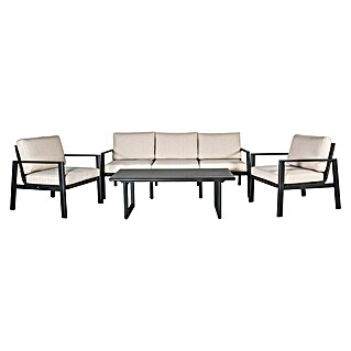 Kactus republic Conjunto de muebles Onix (4 pzs., Aluminio/Ratán sintético, Gris)