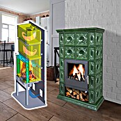 Domofire Kamin na drva Altenburg  (8 kW, Kapacitet grijanja prostorije: 160 m³, Materijal obloge: Keramika, Zelena) | BAUHAUS