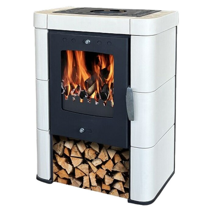 Domofire Kamin na drva Caorle II  (6 kW, Kapacitet grijanja prostorije: 150 m³, Materijal obloge: Keramika, Bež) | BAUHAUS