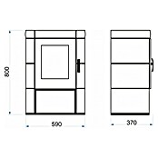 Domofire Kaminska peč Caorle II  (6 kW, Zmogljivost ogrevanja prostora: 150 m³, Material obloge: Keramika, Siva) | 4125 - Stahl-Kaminöfen | DCED - Öfen | DCE - Heizung | DC - Sanitärinstallation | D - Sanitär | BAUHAUS