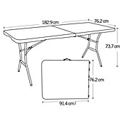 Lifetime Gartentisch (L x B: 183 x 76 cm, Weiß, Klappbar)