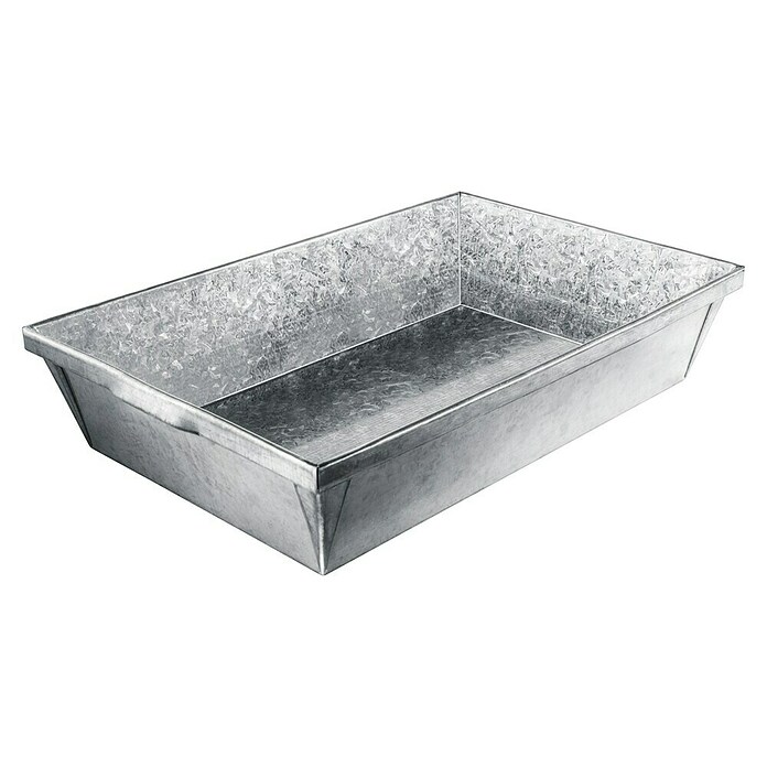 Pflanzschale eckig Pergart (L x B x H: 28,5 x 38,5 x 11,5 cm, Stahl, Silber) | BAUHAUS