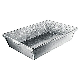 Pflanzschale eckig Pergart (L x B x H: 28,5 x 38,5 x 11,5 cm, Stahl, Silber)
