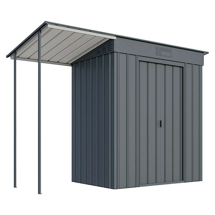 Globel Metallgerätehaus Skillion 64 (Außenmaß inkl. Dachüberstand (B x T): 257 x 113 cm) | BAUHAUS