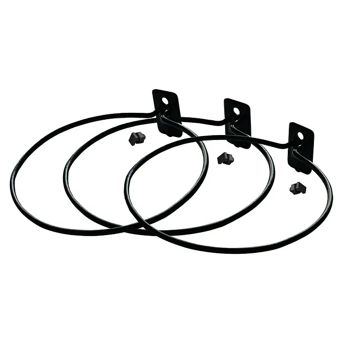 Pergart Halterung für Pflanztopf - Ø x H: 14 cm x 40 mm, Kunststoff, 3 Stk. - Drei Basketballkörbe aus robustem, schwarzem Metall, ideal für den Innen- und Außenbereich, versprechen langlebigen Spielspaß.