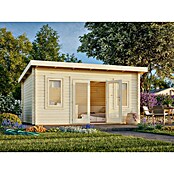 Palmako Caseta de jardín (Madera, 14,2 m², Espesor de pared: 44 mm, Natural)