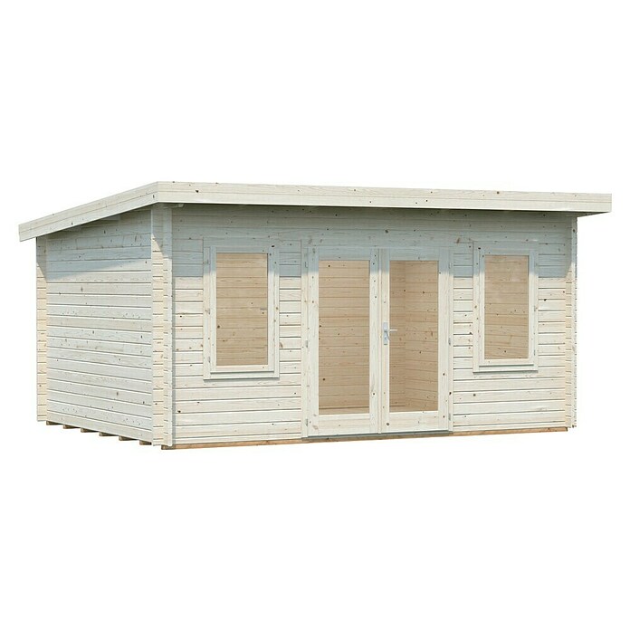 Palmako Caseta de jardín (Madera, 14,2 m², Espesor de pared: 44 mm, Natural)