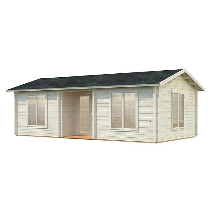 Palmako Caseta de jardín (Madera, 26,8 m², Espesor de pared: 70 mm, Natural)