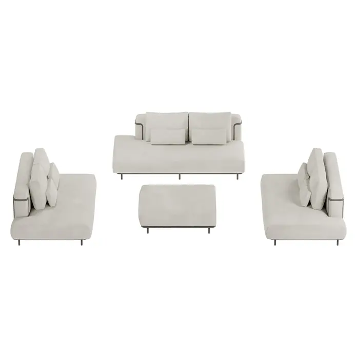 Sunfun Loungemöbel-Set - 4 -tlg., Aluminium, Textil, Sand/Night-Grey