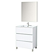 Conjunto de mueble de baño Berta (70 cm, 3 piezas, Blanco, Mate)