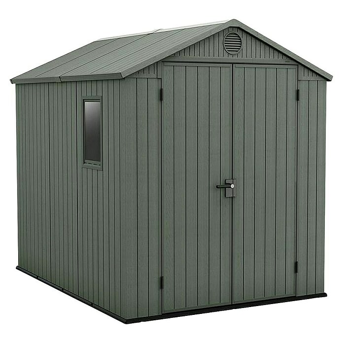 Keter Gartenhaus Darwin 6x8 (Außenmaß inkl. Dachüberstand (B x T): 190 x 244 cm, Kunststoff, Grün, 4,5 m²) | BAUHAUS