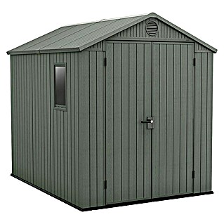 Keter Tuinhuis Darwin 68 (Buitenmaat incl. dakoverstek (b x d): 190 x 244 cm, Kunststof, Groen, 4,5 m²)