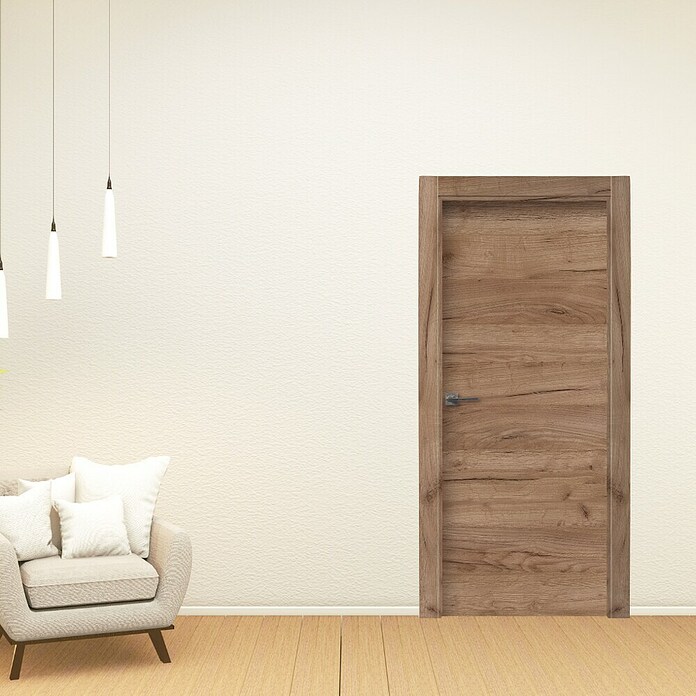 Solid Elements Puerta interior Cognac (72,5 x 203 cm, Derecha, Roble coñac, Maciza) | BAUHAUS