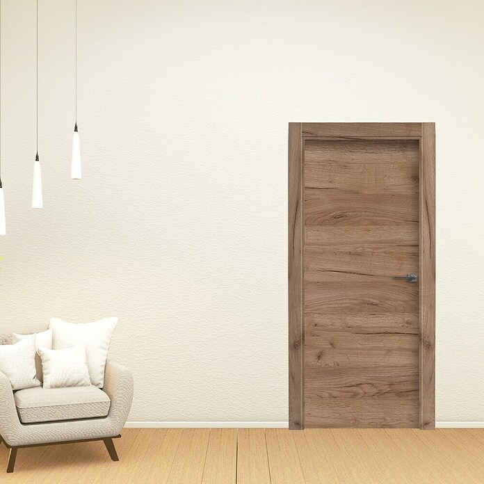 Solid Elements Puerta interior Cognac (62,5 x 203 cm, Izquierda, Roble coñac, Maciza) | BAUHAUS