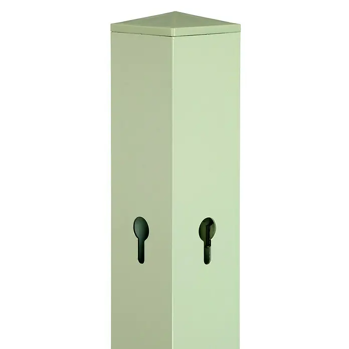 Videx Garden Pfosten - 6 x 6 x 160 cm, Passend für: Videx Garden Sichtschutzelemente Malmö, Stockholm & Öland Höhe 150 cm, Beige - Der beigefarbene Vierkantpfosten mit zwei Schlüssellöchern ist ein robustes und wetterfestes Element für den Außenbereich.
