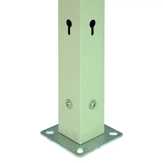 Videx Garden Pfosten - 6 x 6 x 190 cm, Passend für: Videx Garden Sichtschutzelemente Malmö, Stockholm & Öland Höhe 180 cm, Beige - Metallpfosten mit quadratischer Grundplatte und Schlüsselbohrungen für eine sichere und stabile Befestigung.