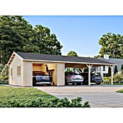 Palmako Garaje con carport Roger sin puerta (Medidas ext. (An x Pr): 1.006 x 619 cm, Natural, Madera, 19 m², Sin tratar) | BAUHAUS