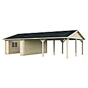 Palmako Garaje con carport Roger sin puerta (Medidas ext. (An x Pr): 1.006 x 619 cm, Natural, Madera, 19 m², Sin tratar) | BAUHAUS