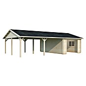 Palmako Garaje con carport Roger sin puerta (Medidas ext. (An x Pr): 1.006 x 619 cm, Natural, Madera, 19 m², Sin tratar) | BAUHAUS