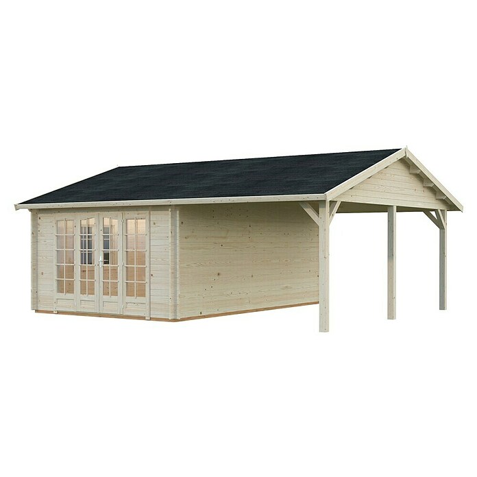 Palmako Caseta de jardín Irene (Medidas ext. (An x Pr): 703 x 619 cm, Madera sin tratar, Natural) | BAUHAUS